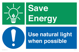 Save Energy - Use natural light when possible